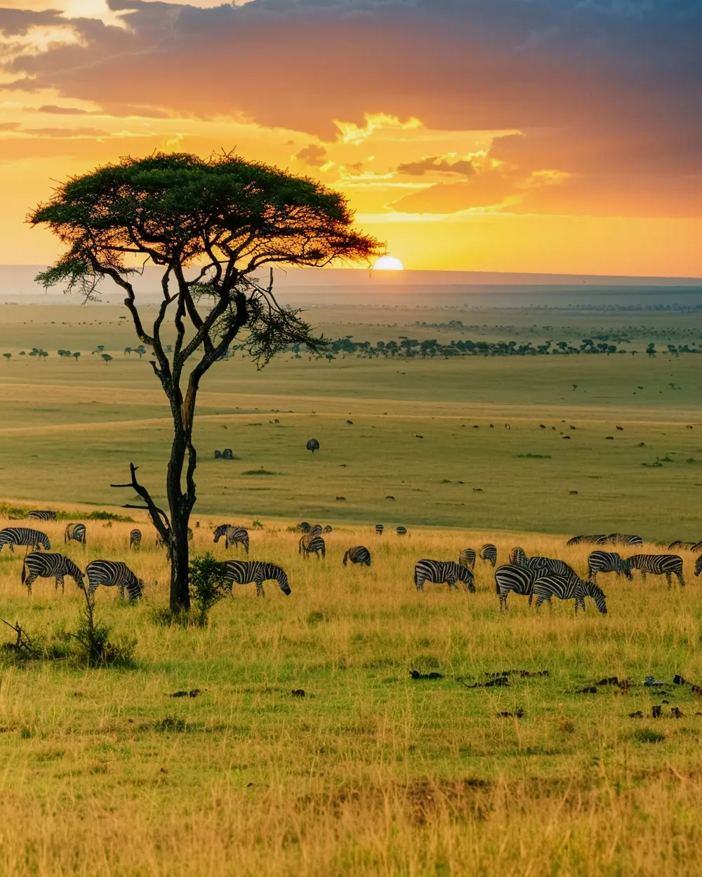 A lone zebra on the plains
