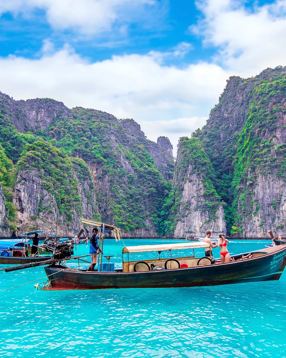A longtail off Maya Bay